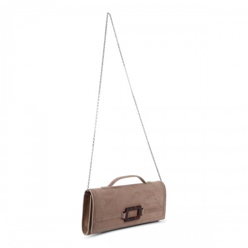 BEIGE LEATHER BELLE VIVIER CLUTCH