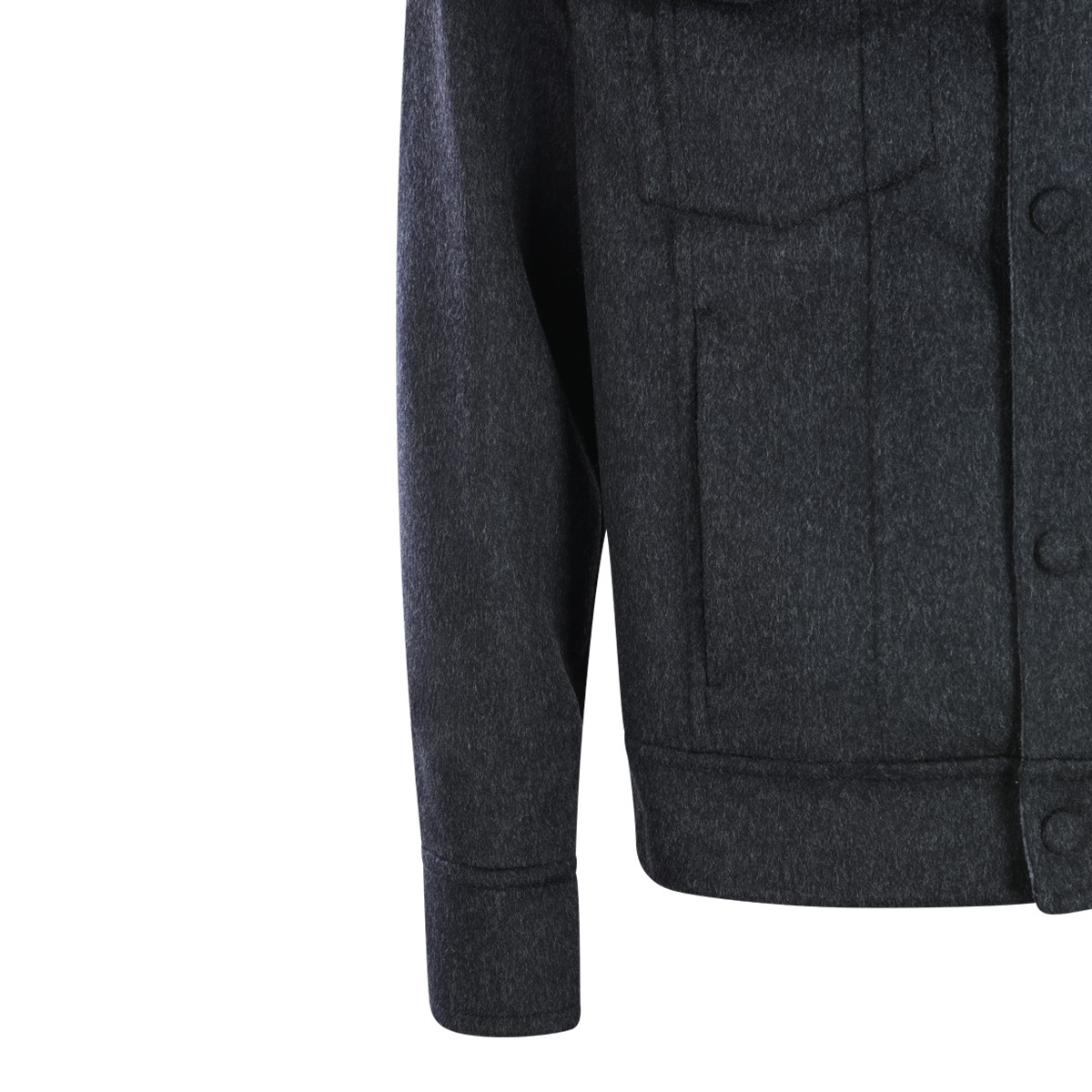 GREY WOOL CASUAL JACKET