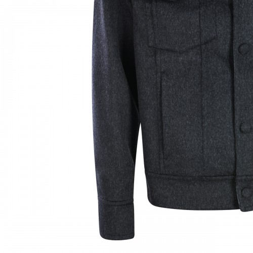 GREY WOOL CASUAL JACKET