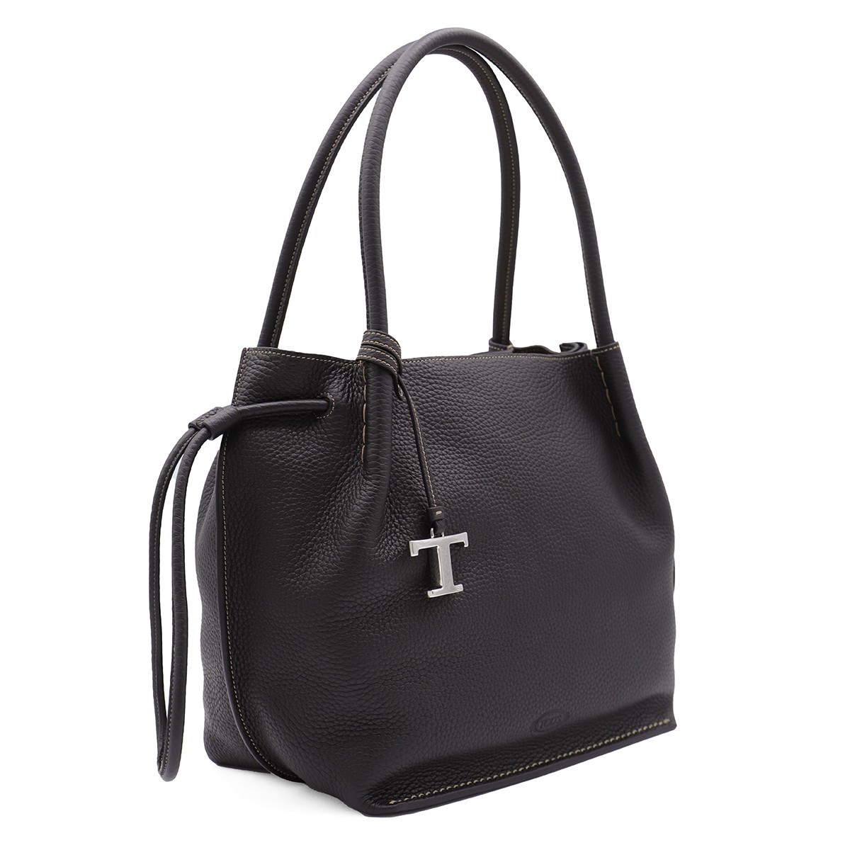 BLACK LEATHER BUZ TOTES