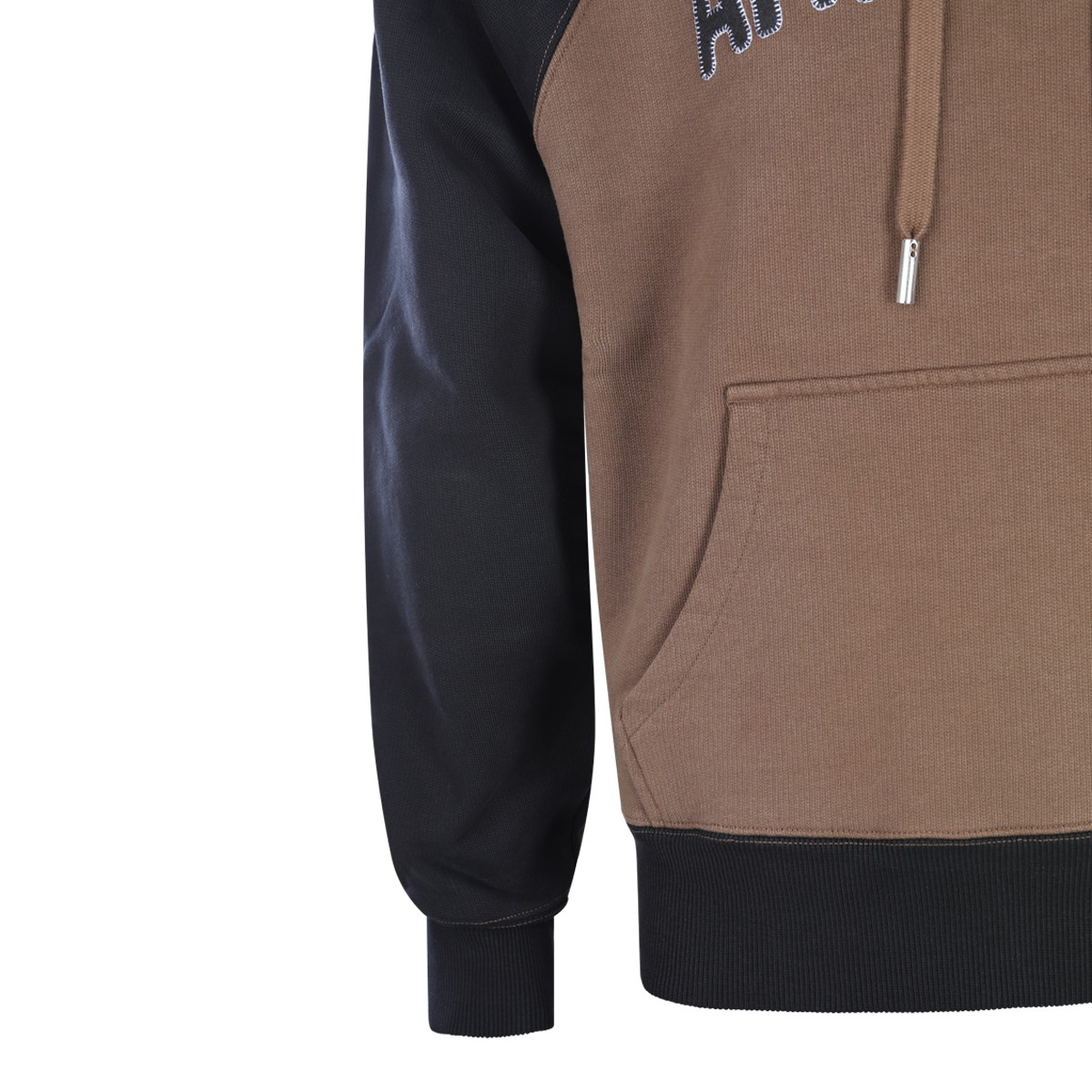 BROWN AND BLACK COTTON SWEATSHIRT