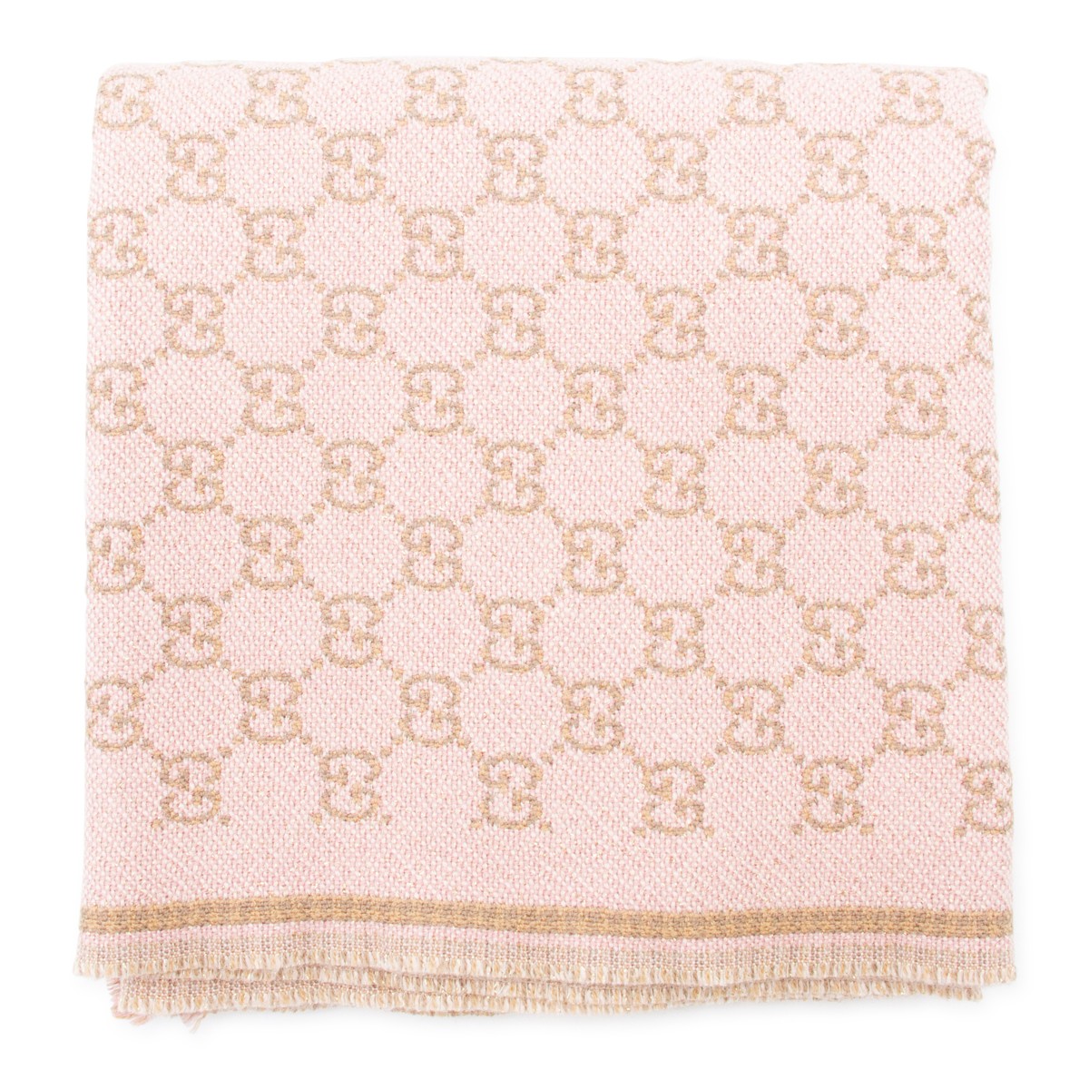 PINK AND BROWN WOOL SCARF