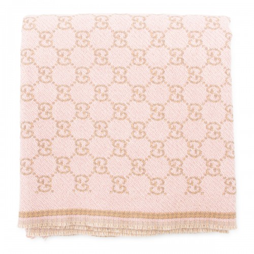 PINK AND BROWN WOOL SCARF