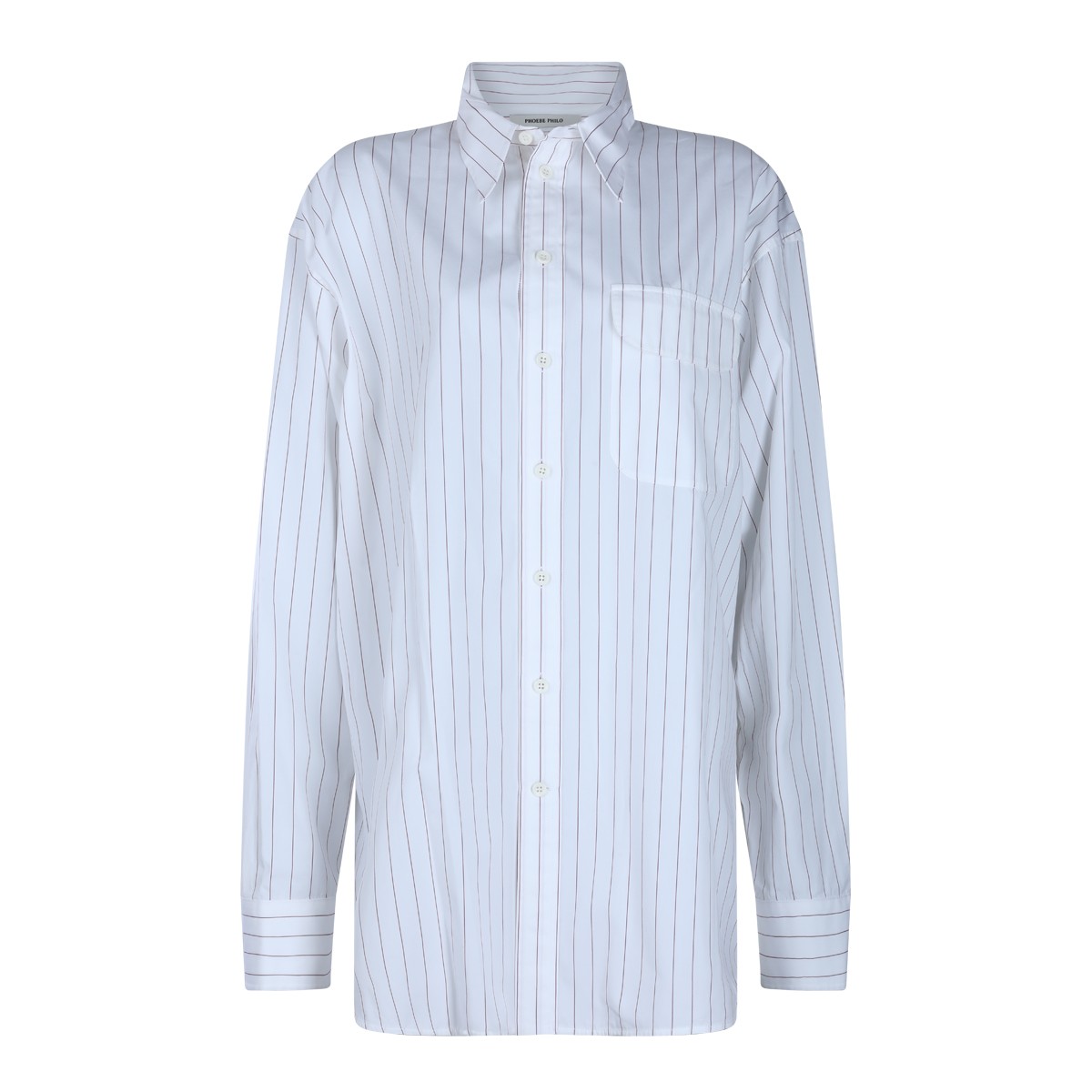 WHITE AND BORDEAUX COTTON SHIRT