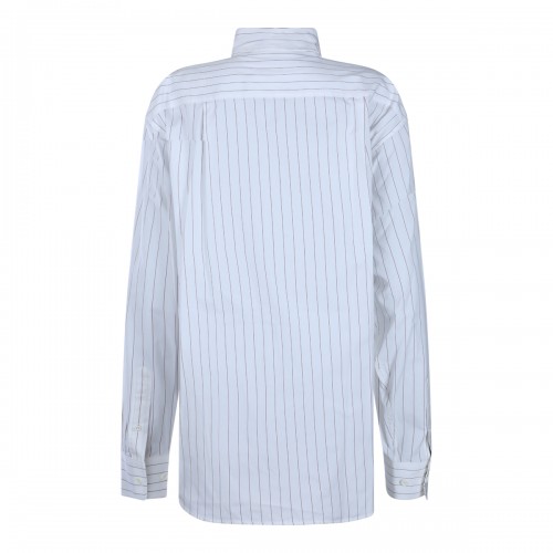 WHITE AND BORDEAUX COTTON SHIRT