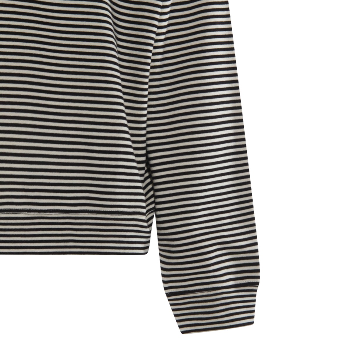 WHITE AND BLACK COTTON SWEATSHIRT