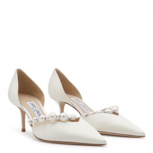 WHITE LEATHER PUMPS