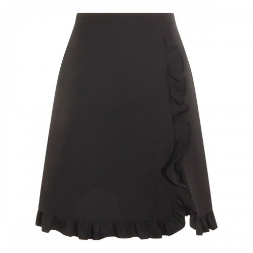 BLACK WOOL SKIRT