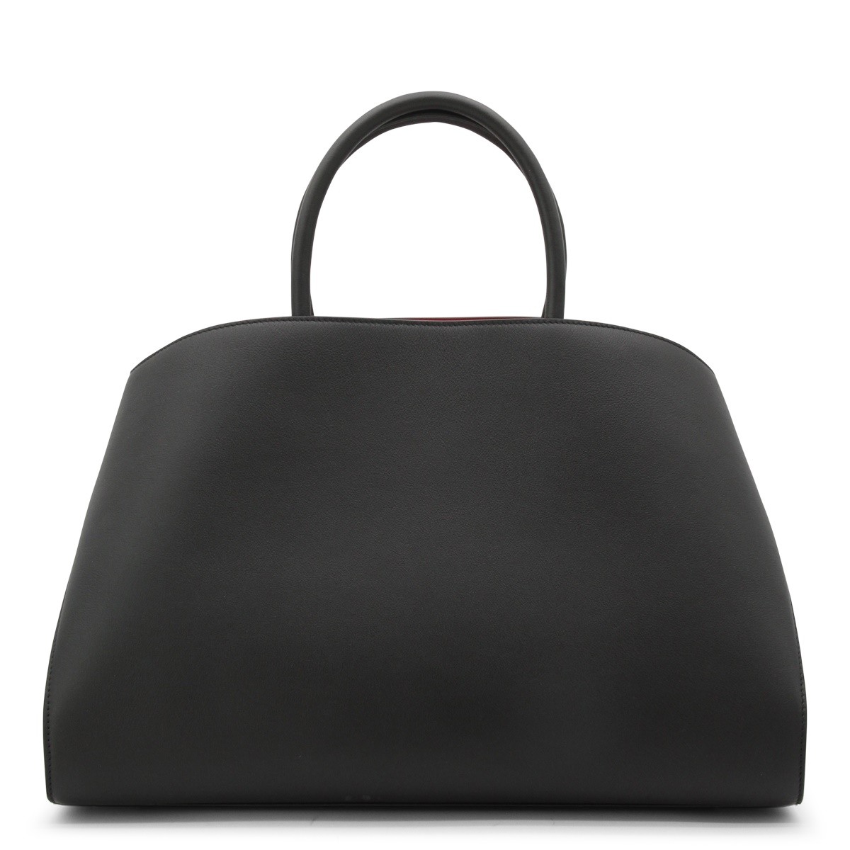 BLACK LEATHER HUG M SHOULDER BAG