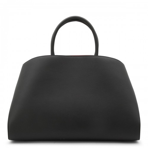 BLACK LEATHER HUG M SHOULDER BAG