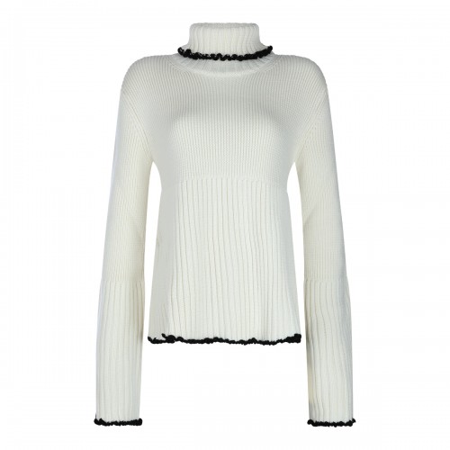 WHITE WOOL KNITWEAR
