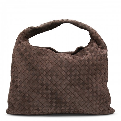 DARK BROWN LEATHER HOP SHOULDER BAG