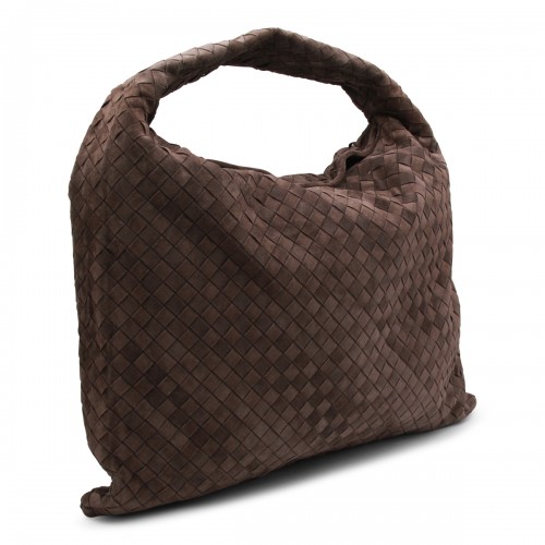 DARK BROWN LEATHER HOP SHOULDER BAG