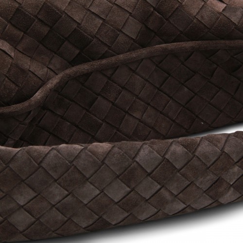 DARK BROWN LEATHER HOP SHOULDER BAG