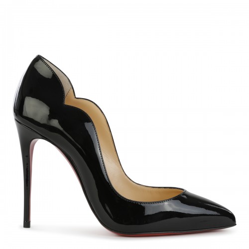 BLACK LEATHER HOT CHICK 100 PUMPS