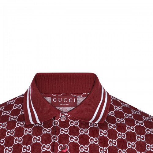 RED ANCORA COTTON POLO SHIRT