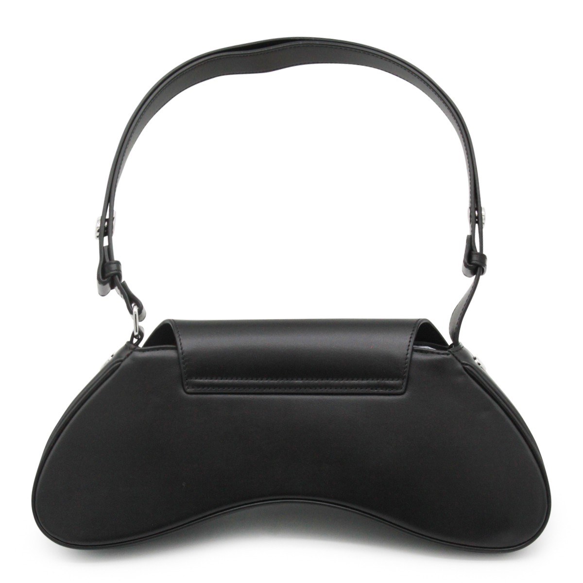 BLACK LEATHER PLAY SHOULDER BAG