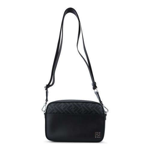 BLACK LEATHER CROSSBODY BAG