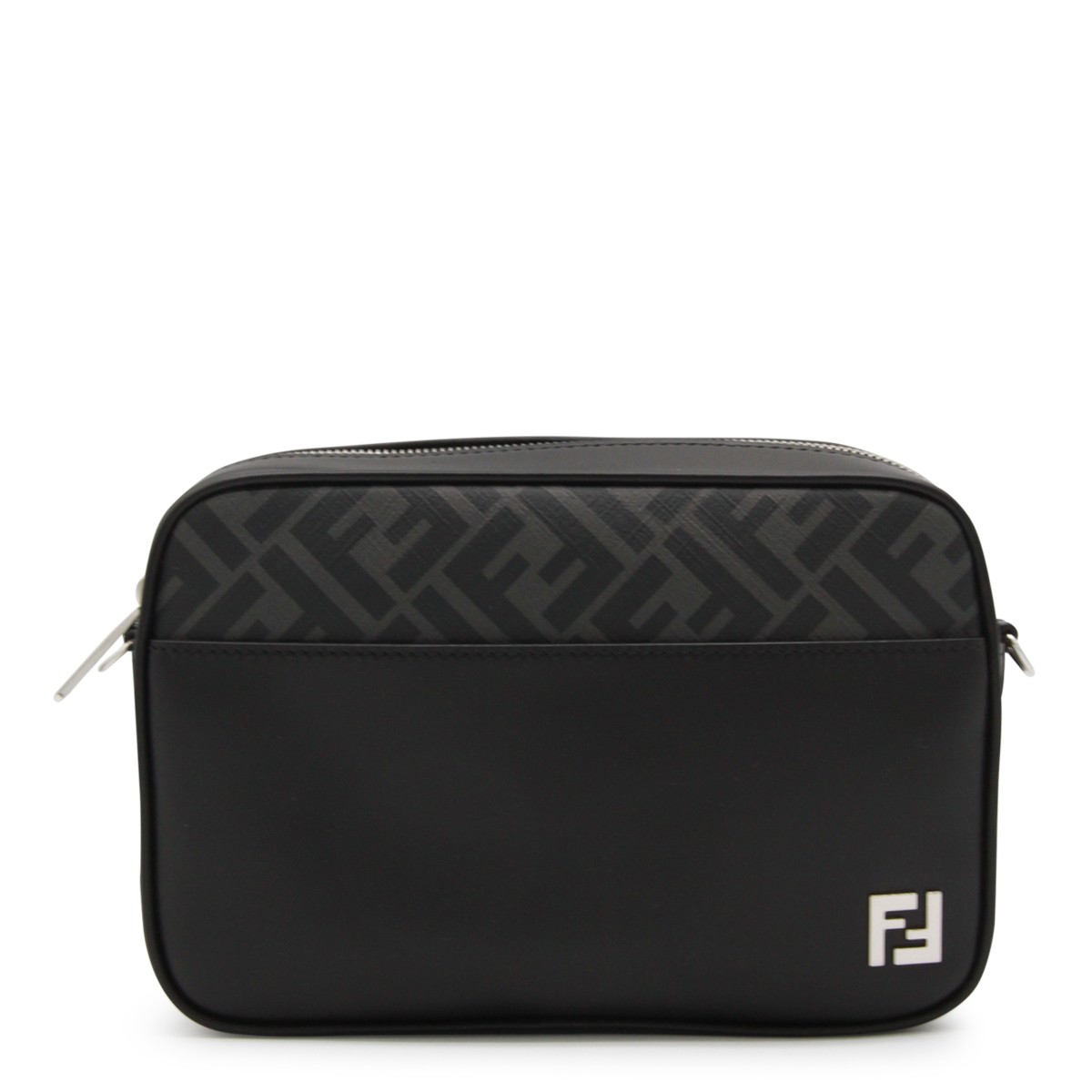 BLACK LEATHER CROSSBODY BAG