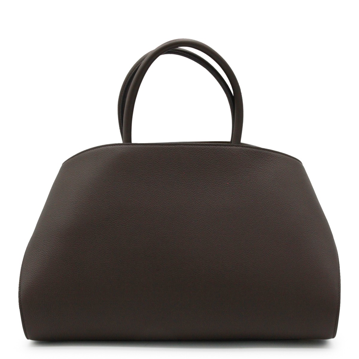 BROWN LEATHER HUG TH M TOP HANDLE BAG
