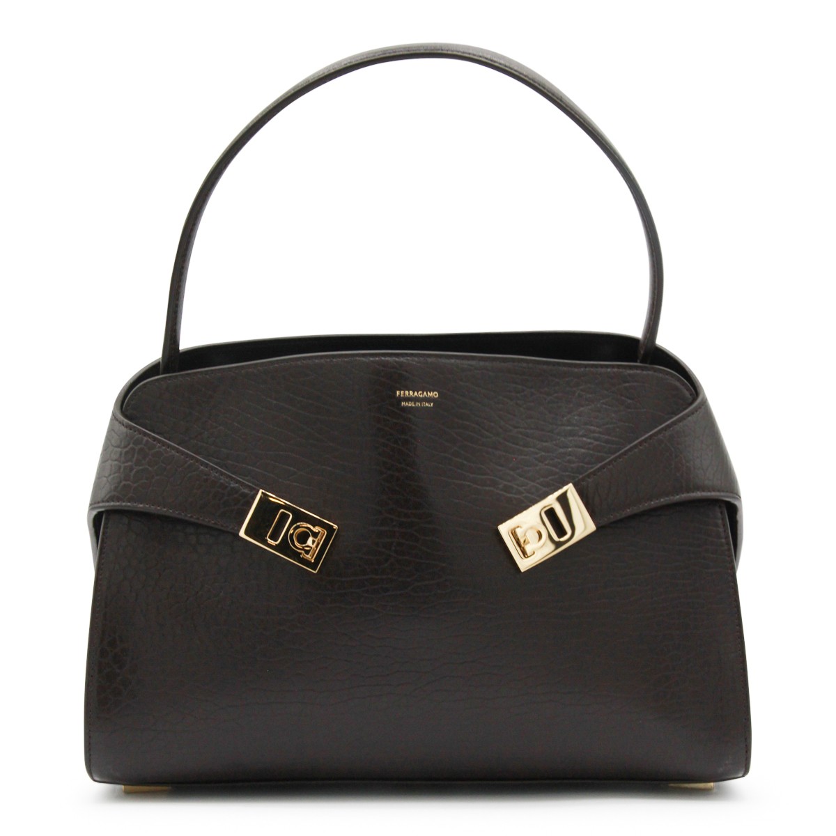 BLACK LEATHER HUG S SHOULDER BAG