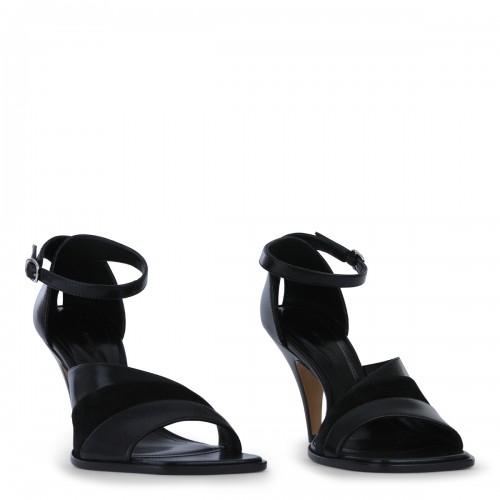 BLACK LEATHER SANDALS