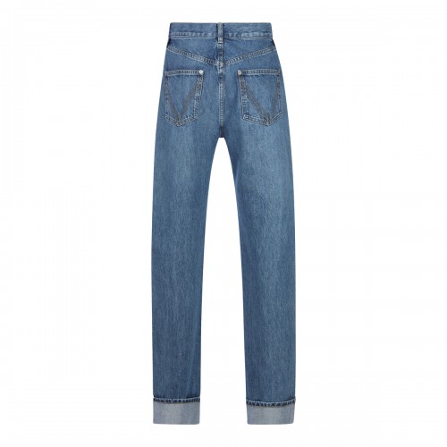 MID BLUE COTTON JEANS 2