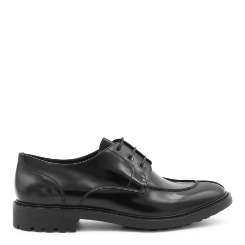 BLACK LEATHER LACE UP SHOES