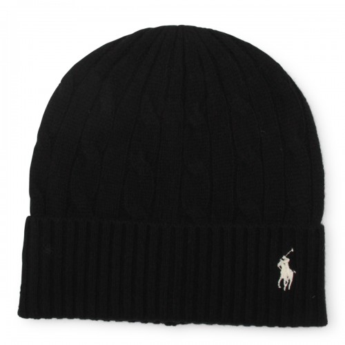 BLACK WOOL BEANIE