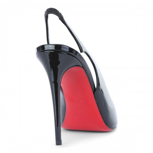 BLACK LEATHER HOT CHICK PUMPS