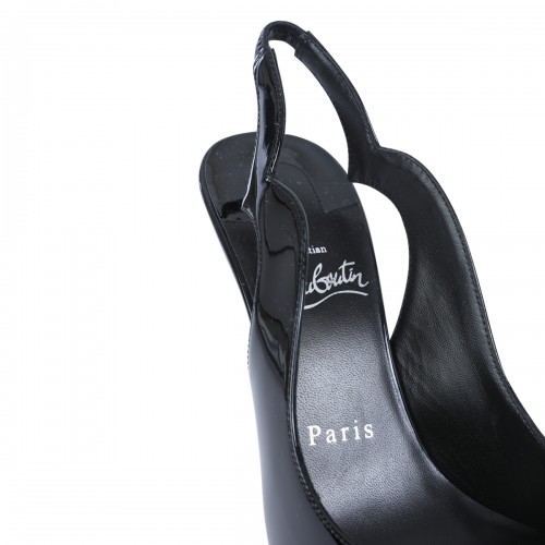 BLACK LEATHER HOT CHICK PUMPS