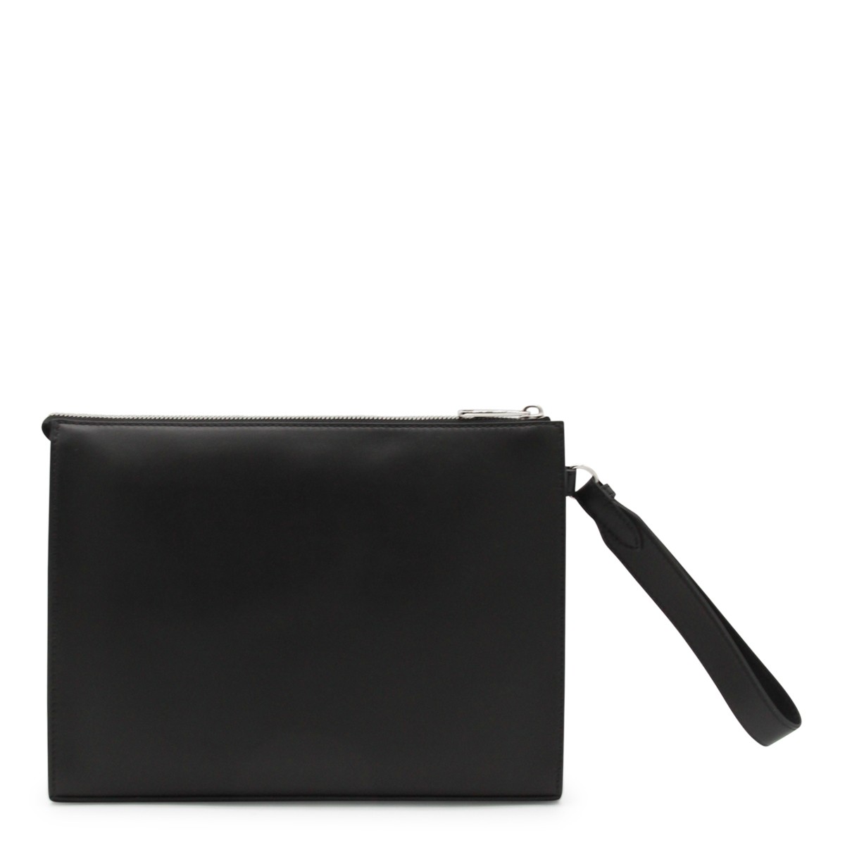 BLACK LEATHER SQUARED FF POUCH