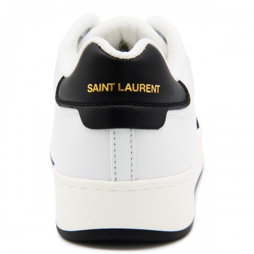 WHITE AND BLACK LEATHER SNEAKERS