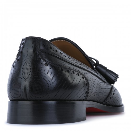 BLACK LEATHER GRAVE MOC LOAFERS