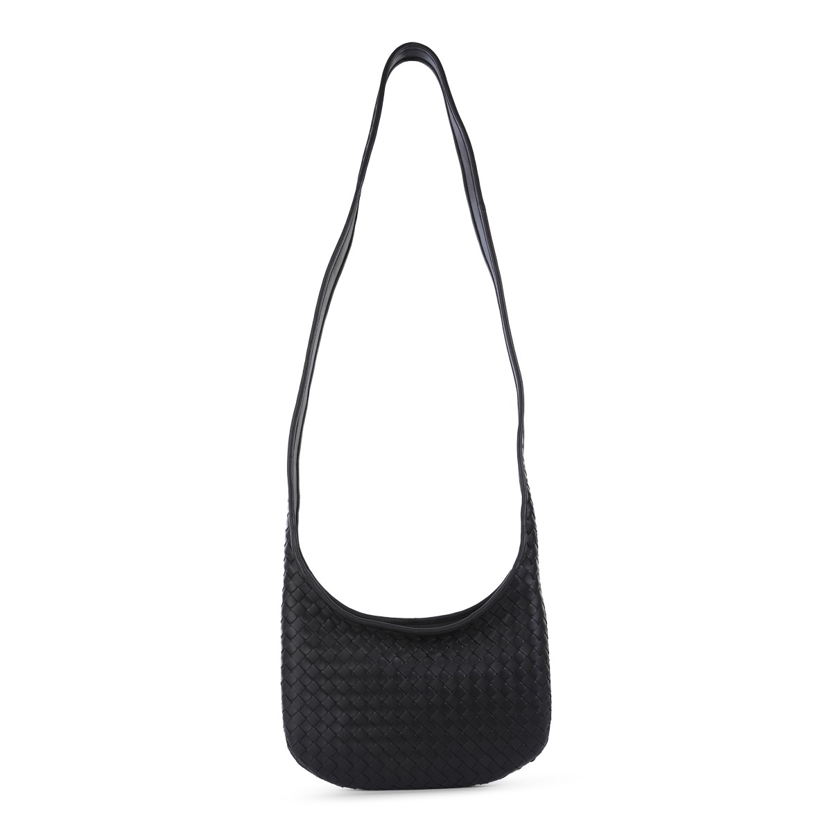 BLACK LEATHER VENETO SMALL BAG
