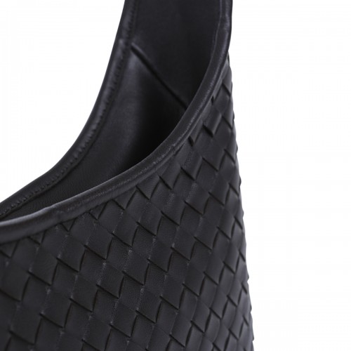 BLACK LEATHER VENETO SMALL BAG