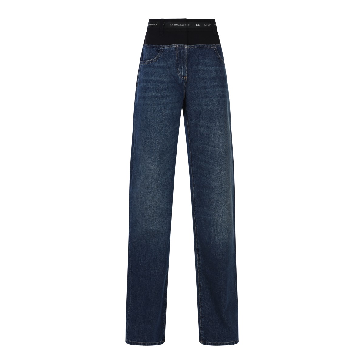 BLUE AND BLACK COTTON JEANS
