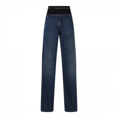 BLUE AND BLACK COTTON JEANS