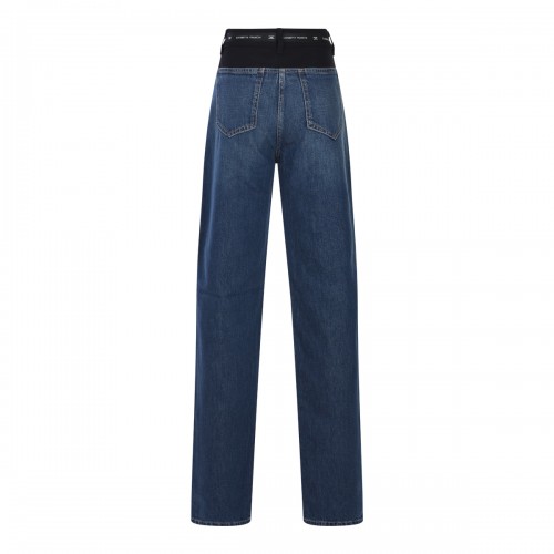 BLUE AND BLACK COTTON JEANS