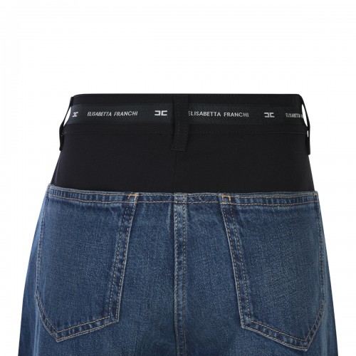 BLUE AND BLACK COTTON JEANS