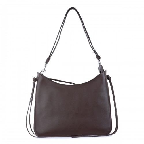 DARK BROWN LEATHER GIG SHOULDER BAG