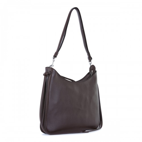 DARK BROWN LEATHER GIG SHOULDER BAG