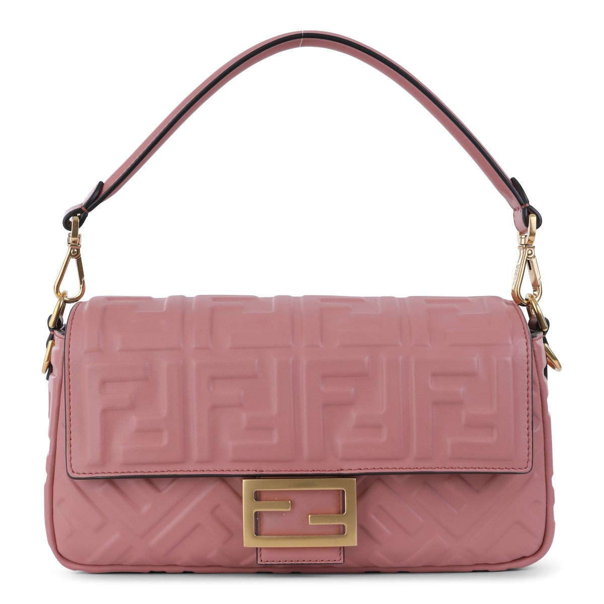 PINK LEATHER BAGUETTE SHOULDER BAG