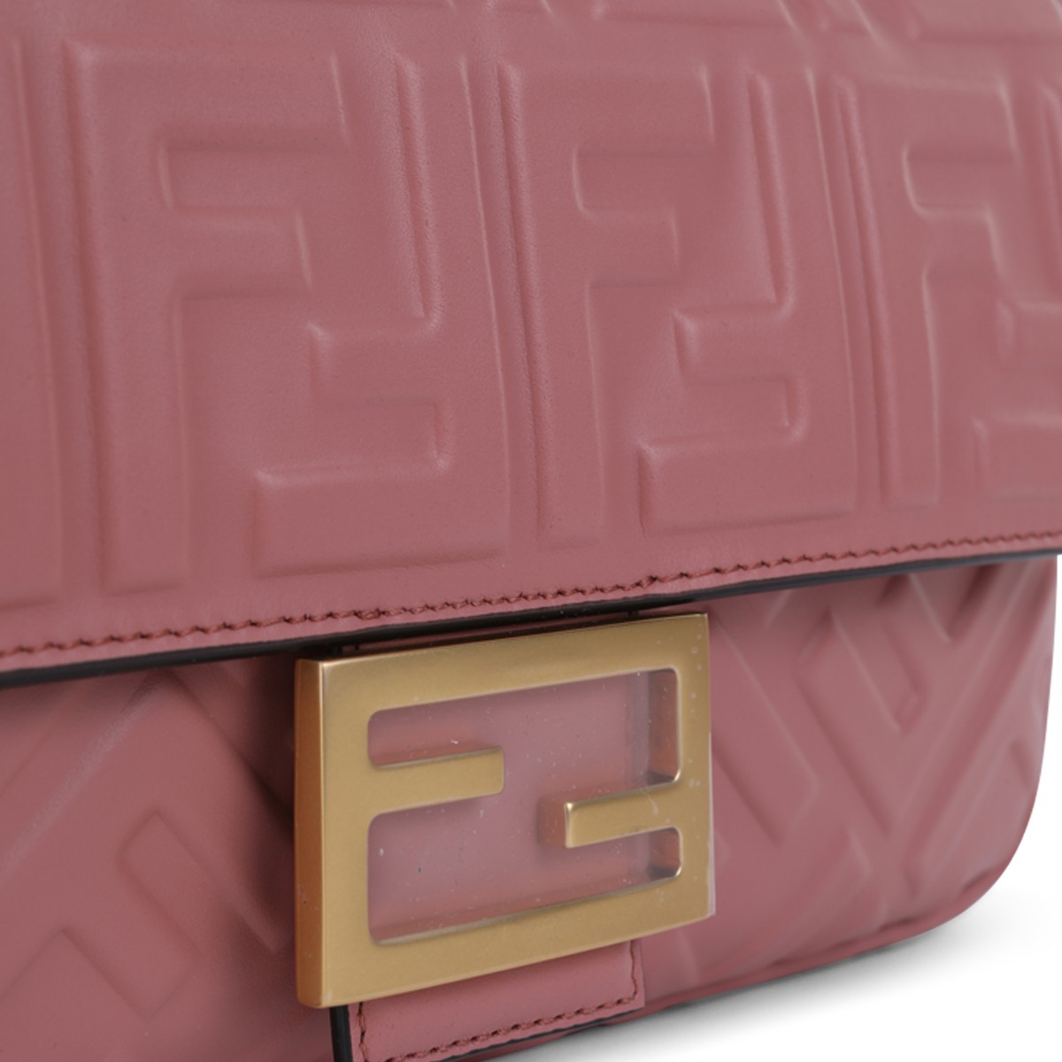 PINK LEATHER BAGUETTE SHOULDER BAG