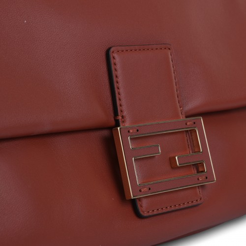 BROWN LEATHER MAMMA BAGUETTE MEDIUM SHOULDER BAG