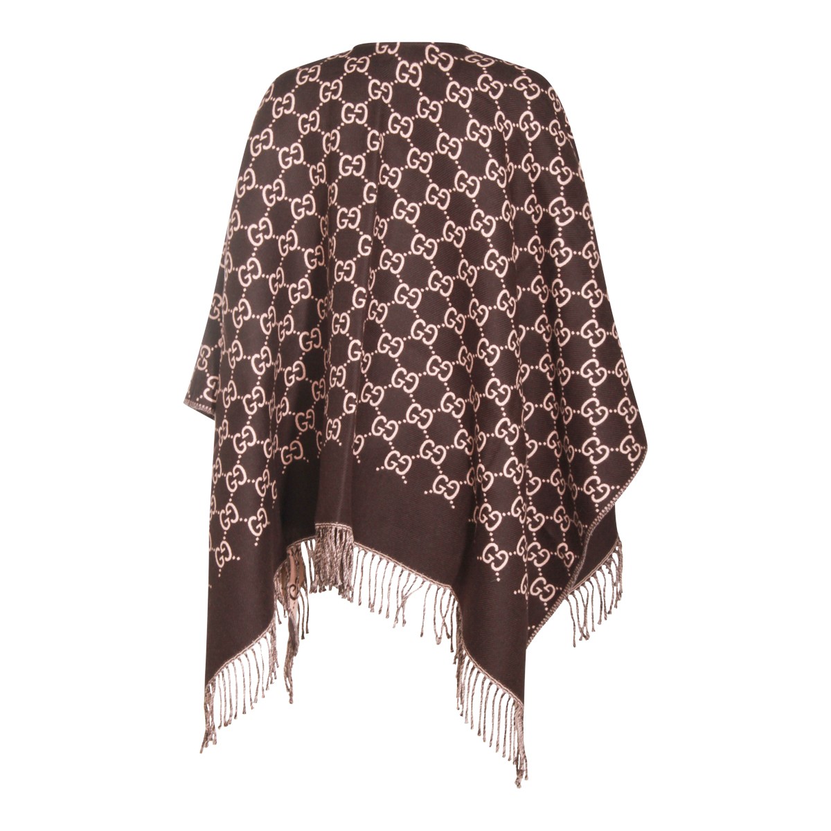 BROWN AND PINK WOOL CAPE