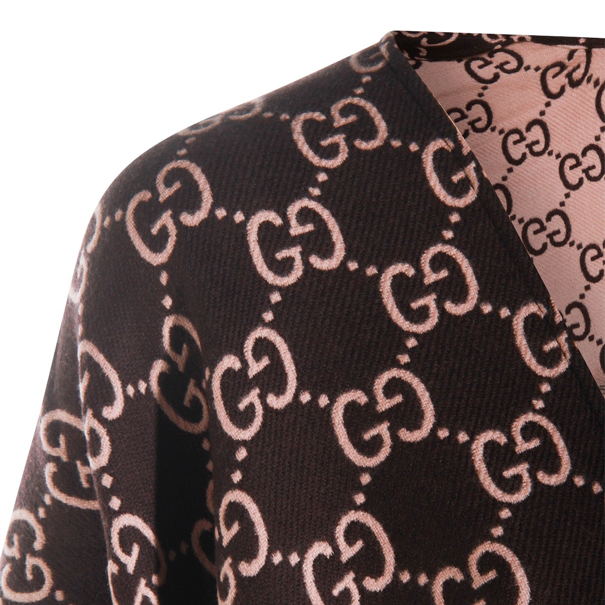 BROWN AND PINK WOOL CAPE