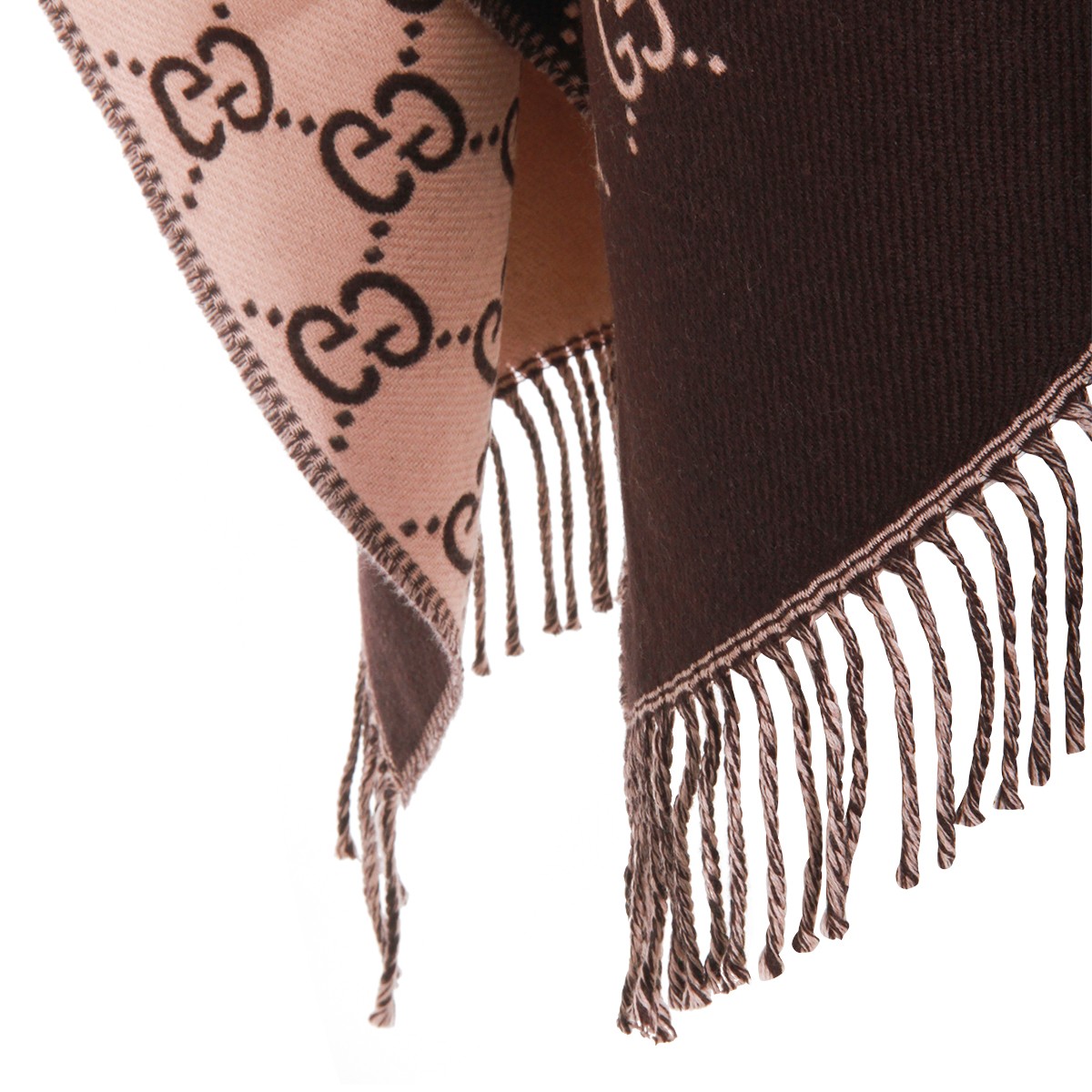 BROWN AND PINK WOOL CAPE