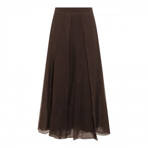 BROWN SILK SKIRT