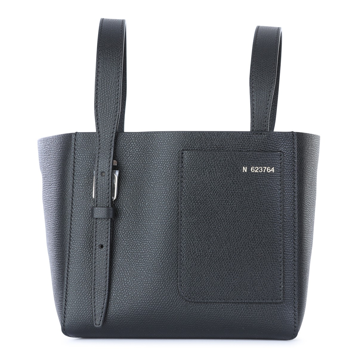 BLACK LEATHER MINI BUCKET